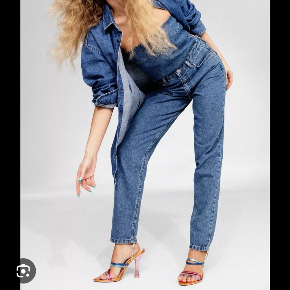Nasty gal- Organic high rise tapered mom jeans